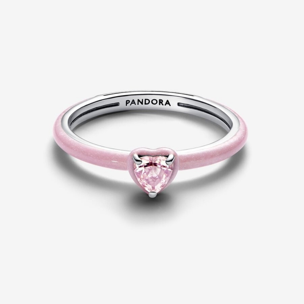 Pink Chakra Heart Ring Size 7